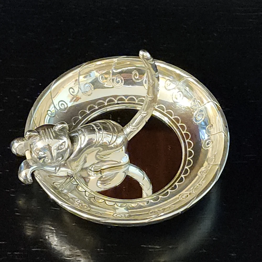Brighton Silver Plated Kitty Kaddy Cat Trinket Ring Holder Dish
